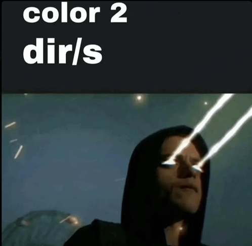 Color 2 girls meme with a hooded figure shooting bright beams from their eyes